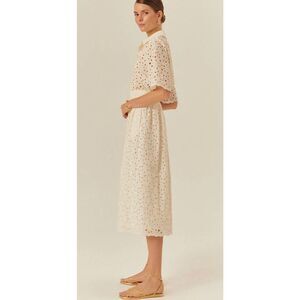 NWT EXQUISE Paisley Cotton Midi Skirt - Ecru - Ecru, US 2, $235 B42